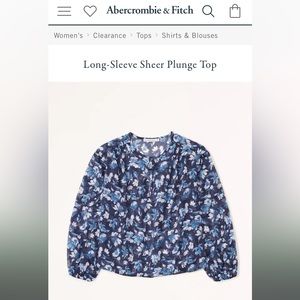 Abercrombie & Fitch Sheer Long Sleeve Top